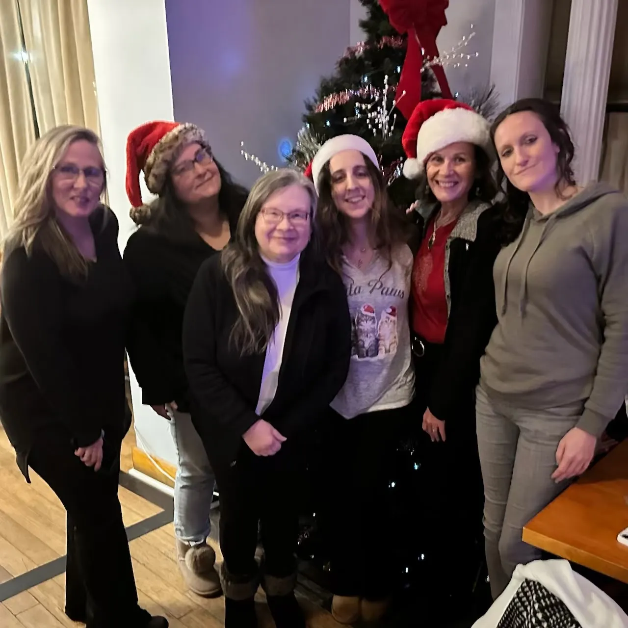 A Christmas book club scene